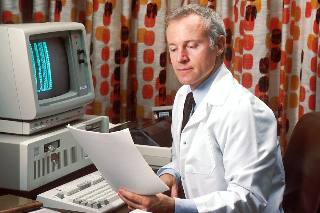 researcher studying reports