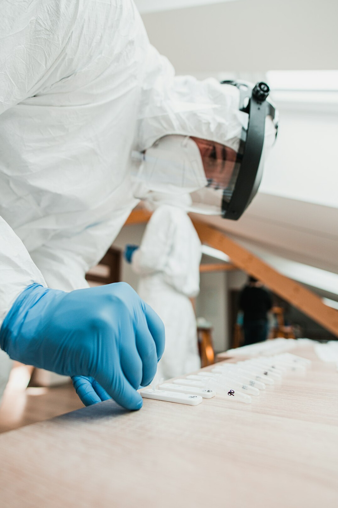 investigator examining evidence