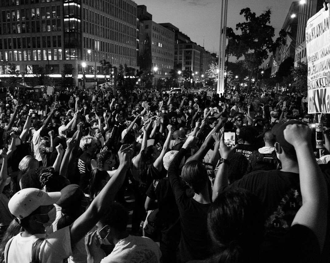 political rally crowd